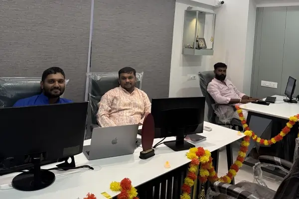 MageComp New Office Inauguration with Owner Bharat Desai, Maryu Sisodiya, and Dhiren Vasoya